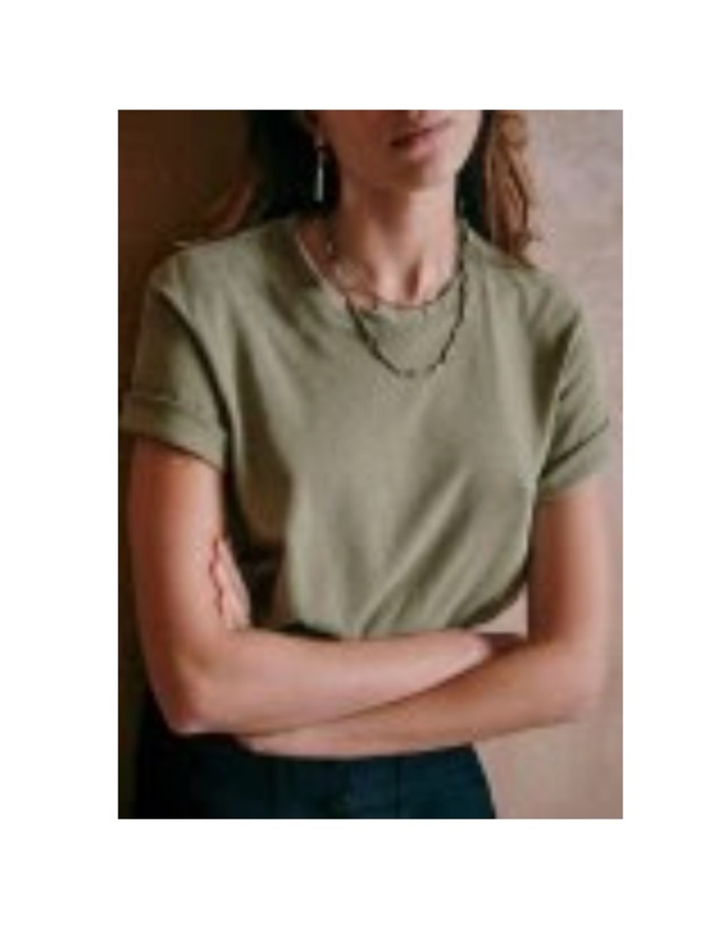 Sézane Olive Martha Crewneck Tee